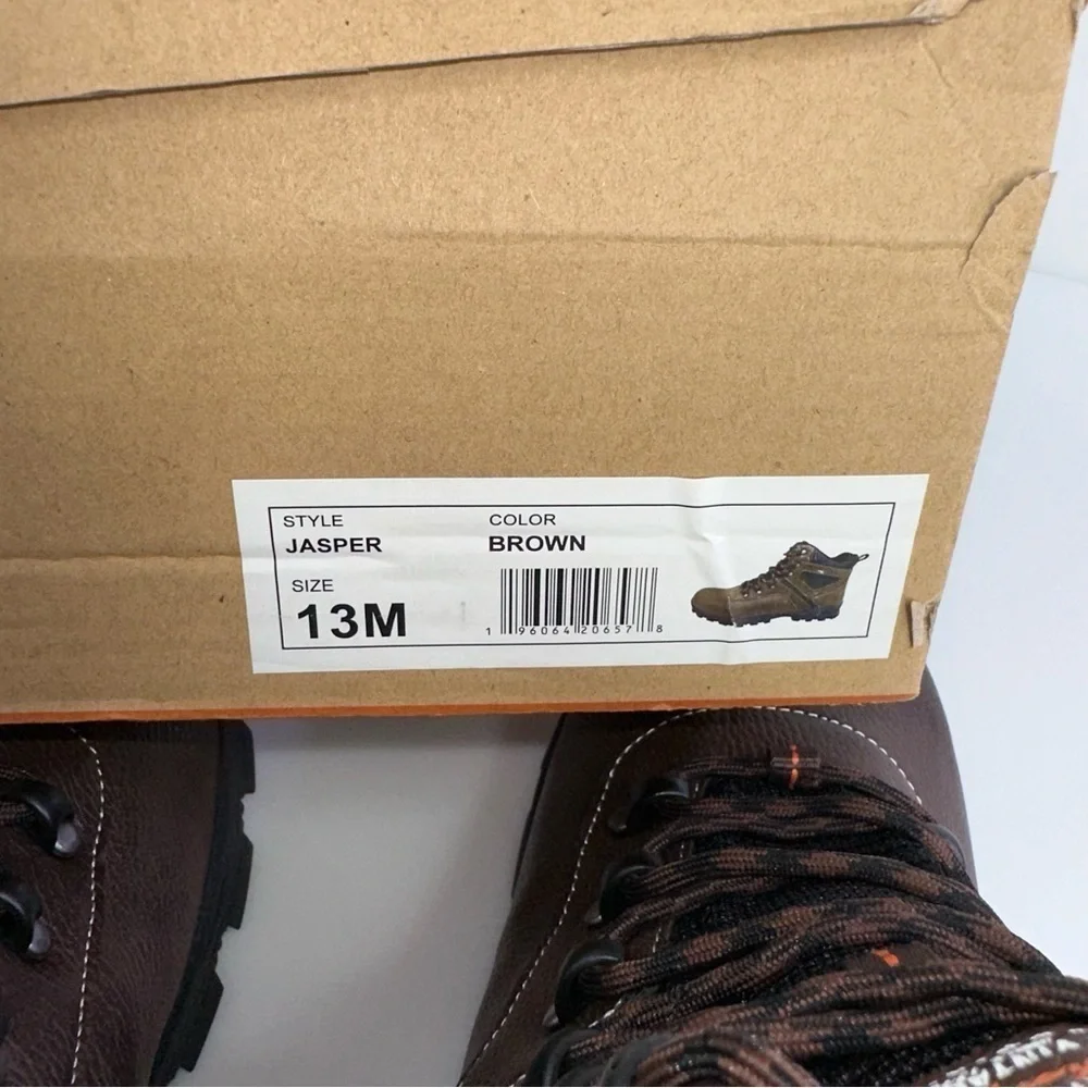 Weatherproof Vintage Jasper Outdoor Boots Mens 13M Brown Faux Leather Shoes NWB